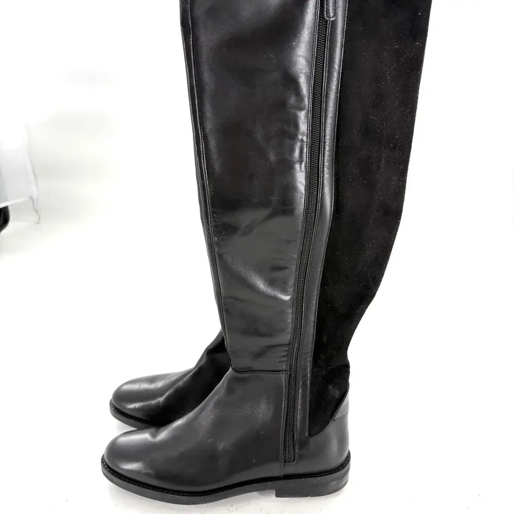 Cole Haan Isabelle Over the Knee Boots 7 Black NWOT Tall Riding Academia Capsule